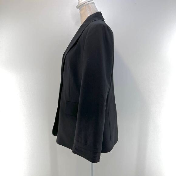 Alice & Olivia Black Shawl Collar Blazer Ruched Sleeves Black - Picture 6 of 8